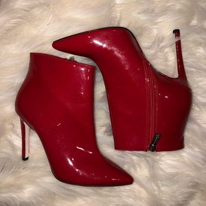 Jessica Simpson red leather heel bootie